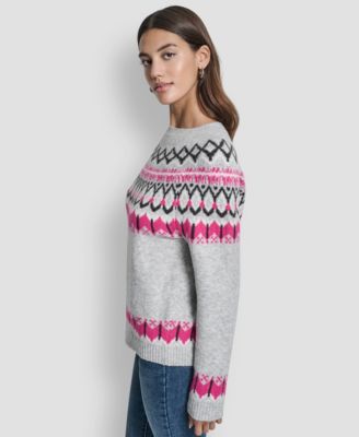 Women's Fair Isle Crewneck Raglan Sweater 
