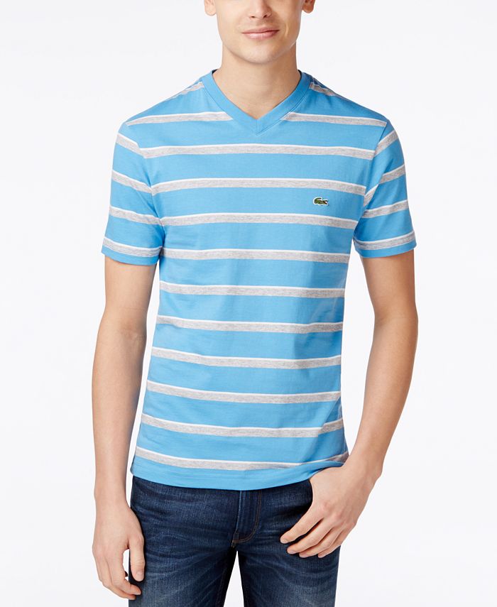Lacoste Men's Short-Sleeve Multi-Stripe V-Neck T-Shirt -