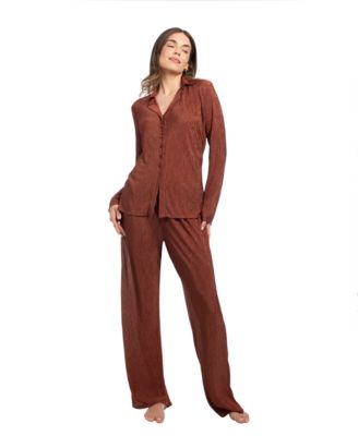 Women's 2-Piece Long Sleeve Top and Pants Pajama Set