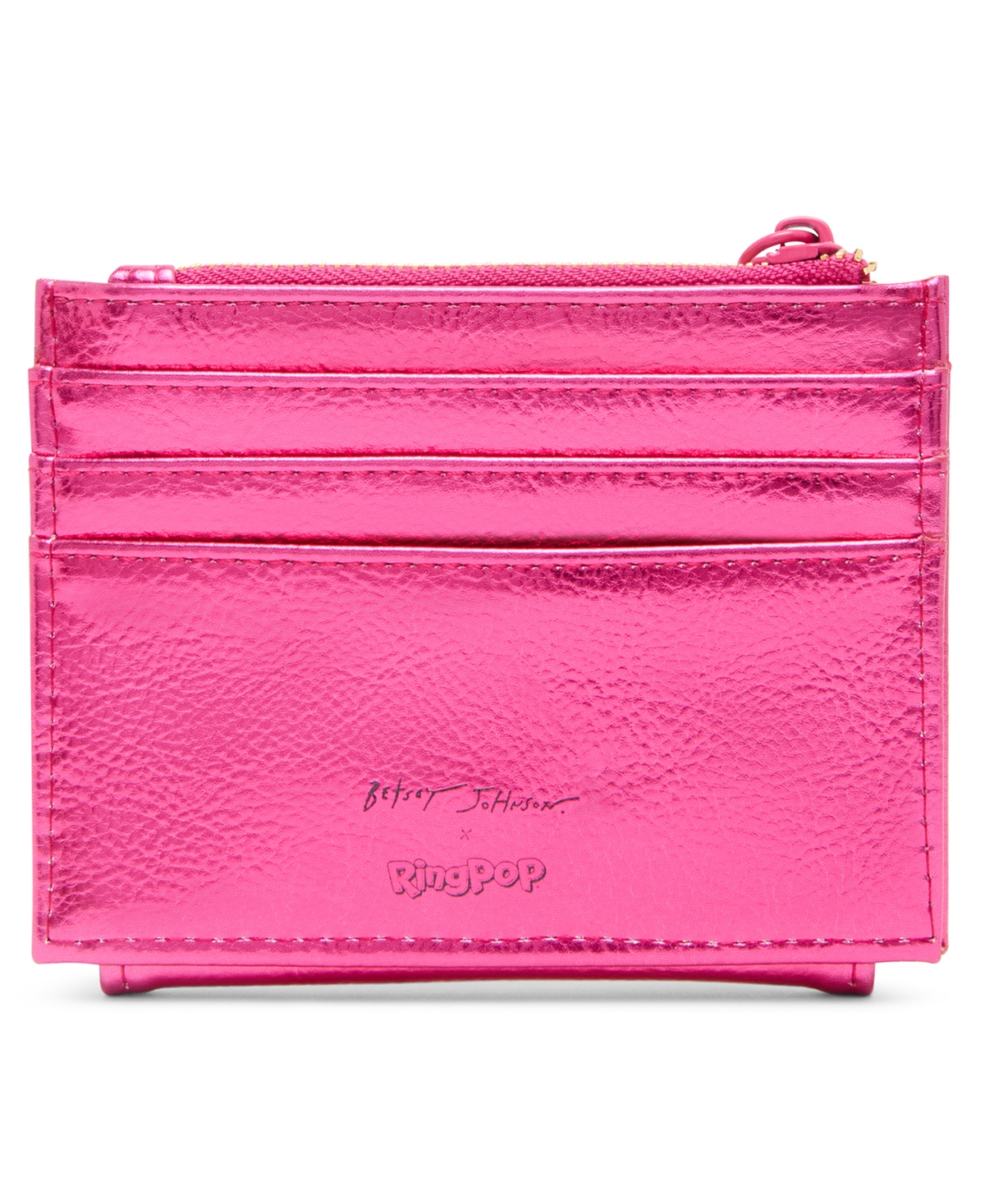 Betsey Johnson Thru Lick Thin Bifold Mini Wallet In Pink