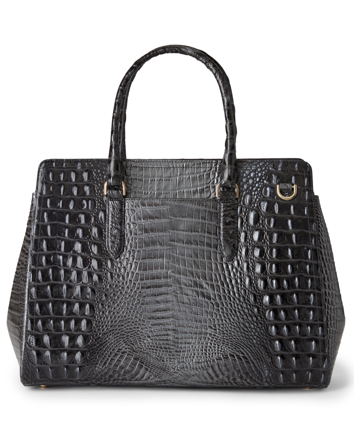 Brahmin Finley Carryall Satchel Bag In Black