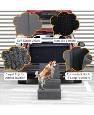 4-Step Dog Stairs Non-slip Foldable Dog Ramp with Adjustable Steps