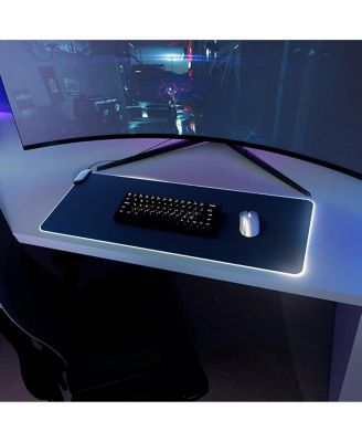 HYTE CNVS Intense Play Mat Custom RGB LED 50-Pixel qRGB Array Waterproof Extended Premium Silky 28 SPI 900mm x 370mm USB C Gaming Mouse Pad Black