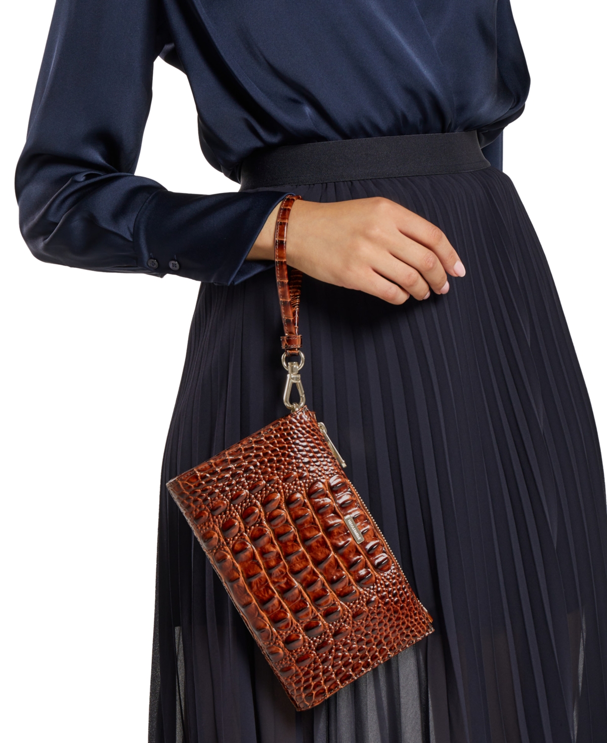 Brahmin Daisy Melbourne Embossed Leather Clutch