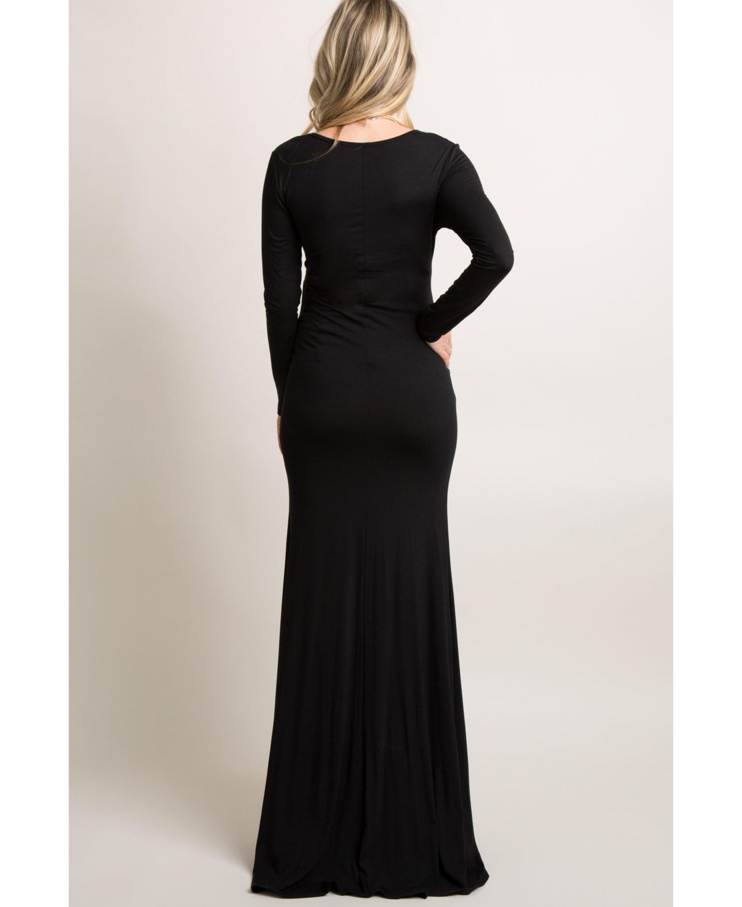 Women's Black Long Sleeve Photoshoot Gown/Dress