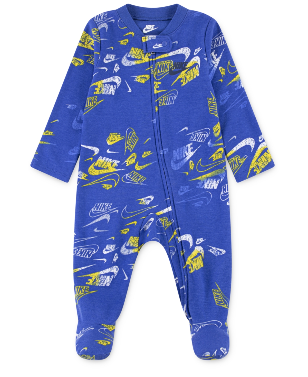 Nike Baby Girls Or Boys Printed Footed Coverall In Blue