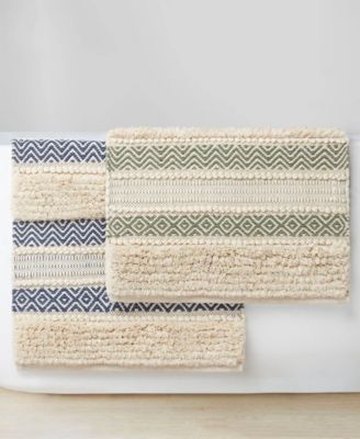 Asher Woven Texture Stripe Bath Rug, 22" x 58"