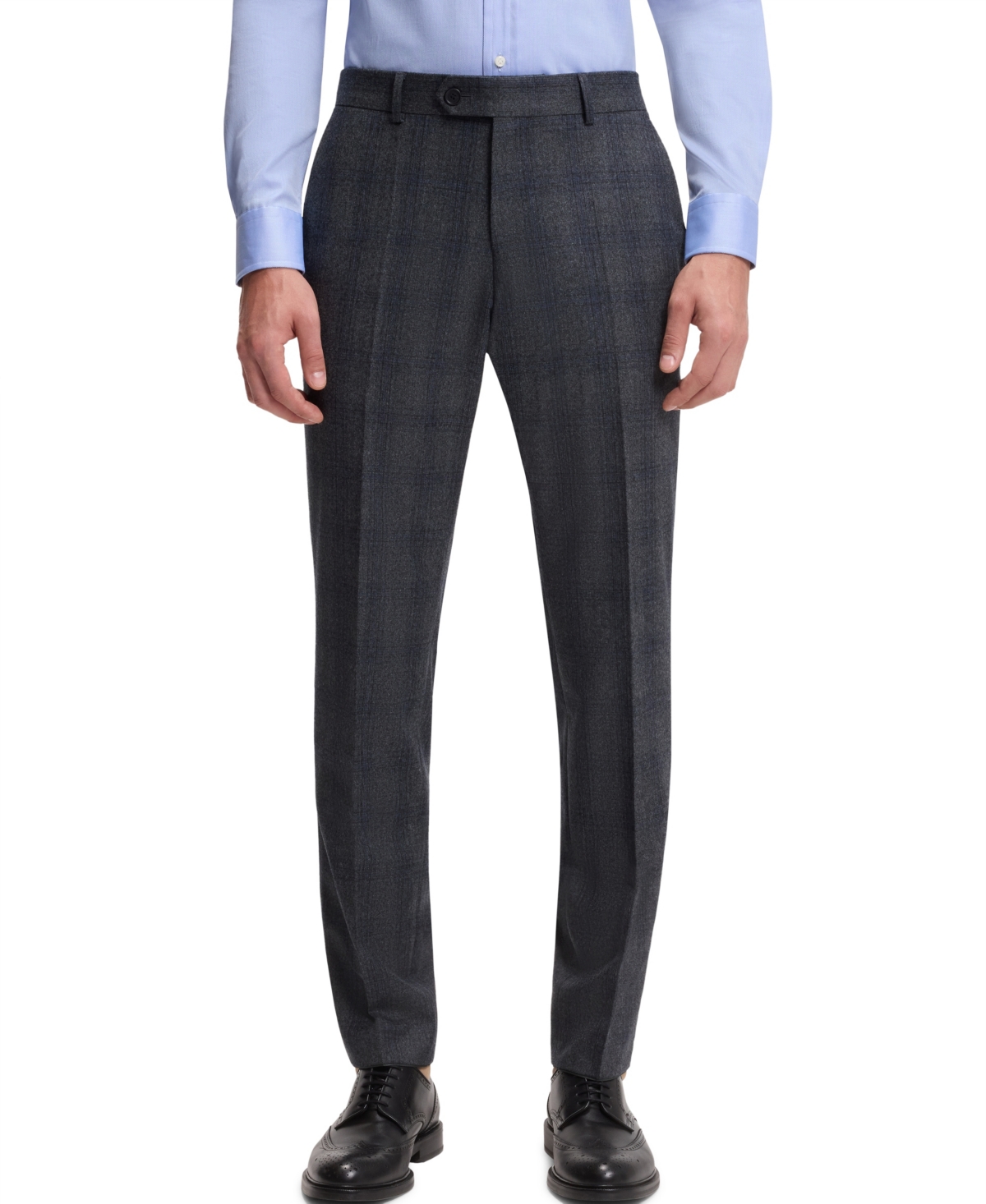 Hugo Boss Boss By  Men's Beckham X Boss Checked Wool Slim-fit Pants In Gray
