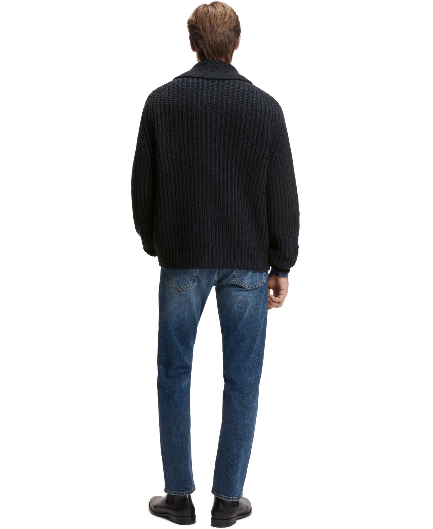BECKHAM x BOSS Men's Wool Cashmere Relaxed-Fit Cardigan