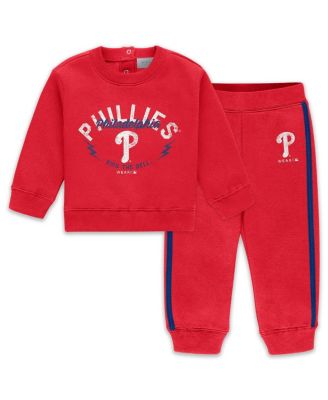WEAR by Erin Andrews - Newborn 2-Piece Red Philadelphia Phillies Fleece Crewneck and Pants Set