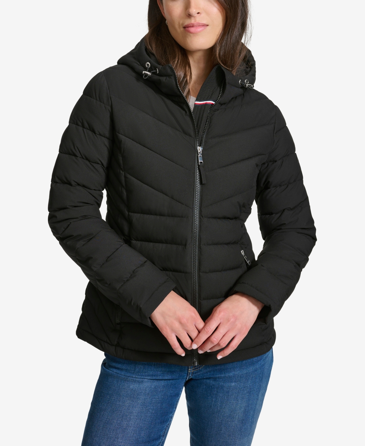 Tommy Hilfiger Women's Long Sleeves Hooded Puffer Jacket