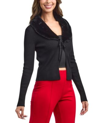 Women's Tie Front Long Sleeve Cardigan Sweater