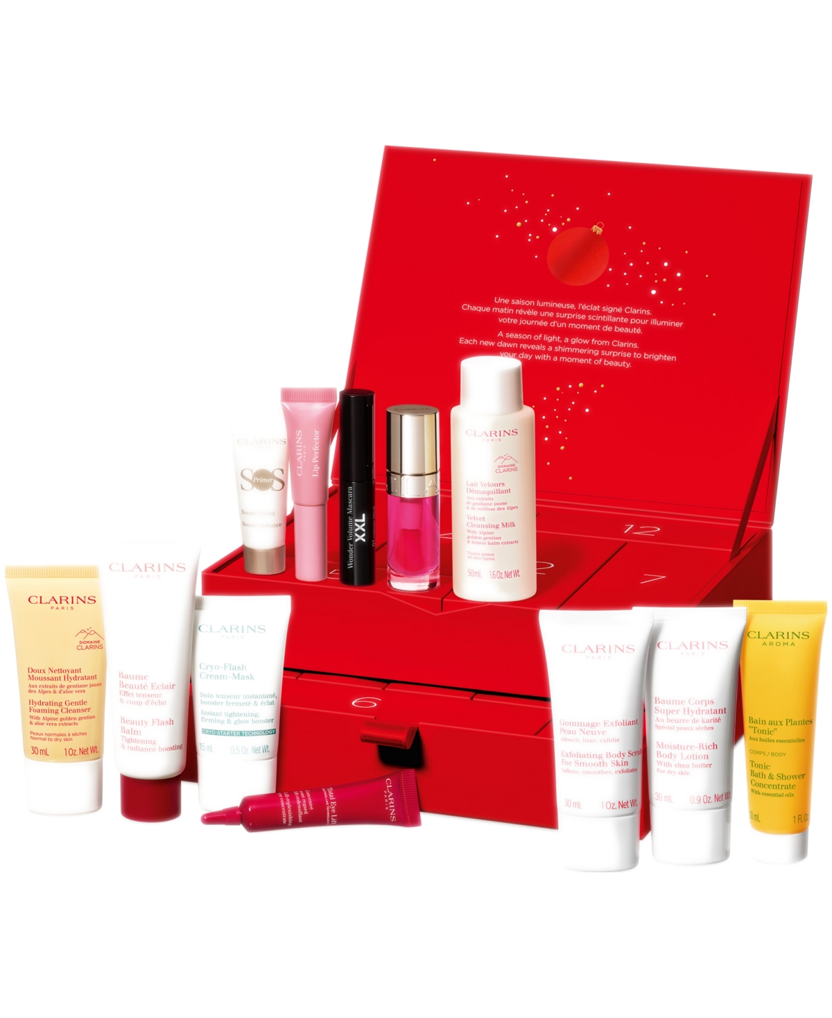 Clarins 12-day Advent Calendar Skincare Set In Transparent
