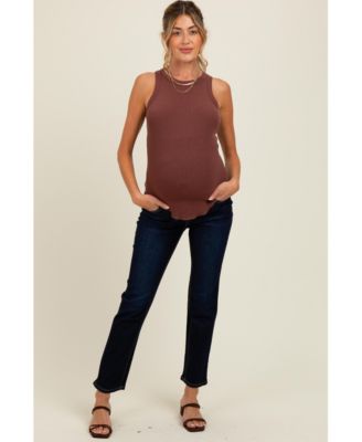 Maternity Navy Blue Classic Ankle Slim Straight Leg Jeans