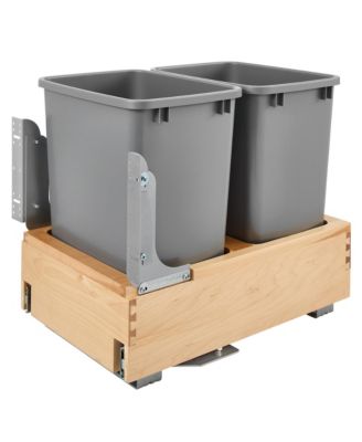 Double Pullout Bottom Mount Trash Cans 35 qt., Gray, 4WCBM-18DM-2