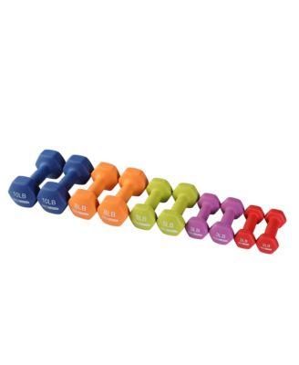 Neoprene Dumbbell Free Hand Weight Set with Storage Rack, Multicolor
