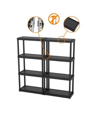 4 Shelf Fixed Height Solid Light Duty Home Storage Unit
