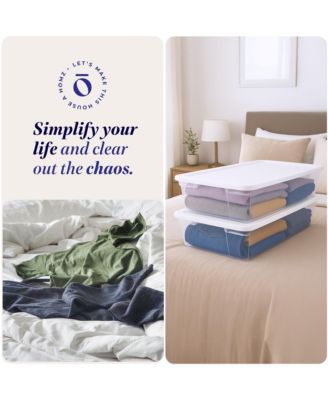 Snaplock 41 Qt Stackable Plastic Storage Container w/Latching Lid (2 Pack