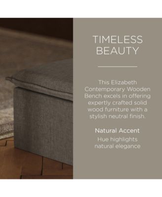 Claude Rustic Ottoman in Slate Fabric Upholstery