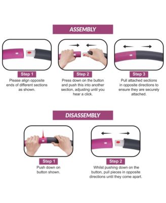 900G 6 Piece Weighted Fitness Hula Hoop for Home Workouts and Toning