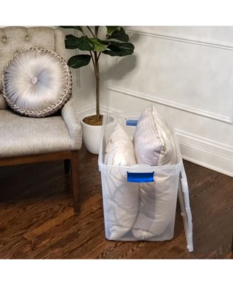 112 Qt Multipurpose Stackable Storage Bin with Latching Lid, Clear (2 Pack