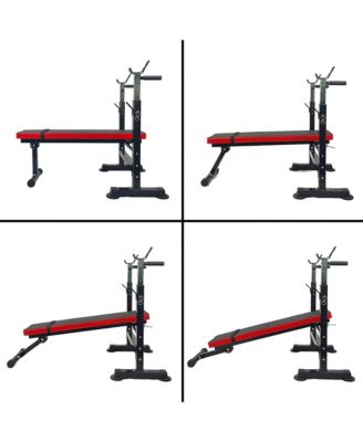 Multifunctional Adjustable Workout Station with Squat Rack
