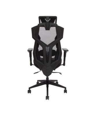 Gaming Chair With Lumbar Support, With Wheels for Computer/Desk/Office - Black