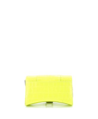 Hourglass Chain Wallet Embossed Leather