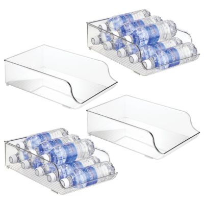 Water Bottle Organizer for Fridge - Set of 4 - Clear - Made in USA