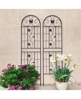 2 Pack Metal Garden Trellis 71" Rustproof Black