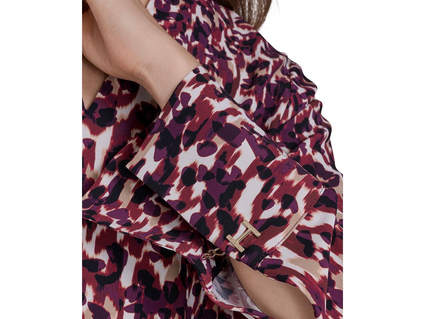 Женский топ Halston V-Neck Long Sleeve Tunic Top, цвет: Abstract Tweed — фото 4