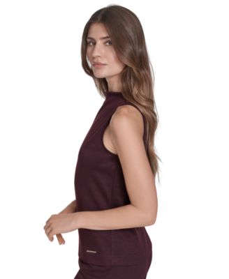 Women's Sleeveless Mock Neck Pull On Top