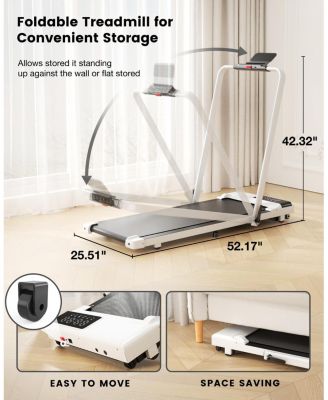 Superun 3 in 1 Walking Pad Treadmill, 300 Weight Capacity Foldable Treadmill, 3.0HP Low Noise Under Desk Treadmills for Home Office with Remote & APP