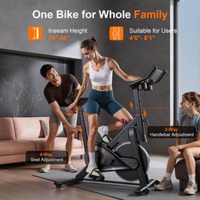 Superun Exercise Bike, Indoor Cycling Bike Brake Pad/Adjustable Magnetic Stationary Bike with App,