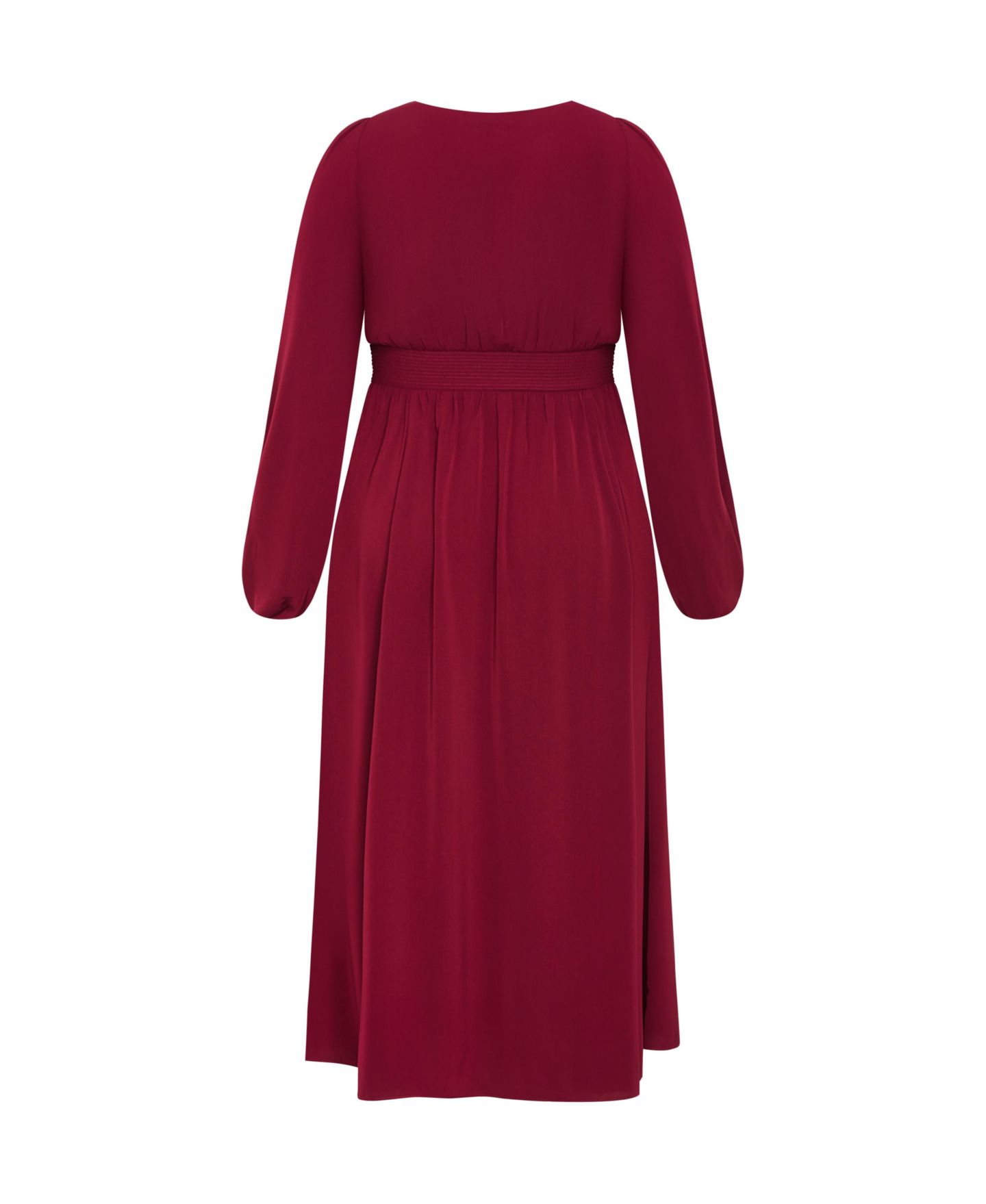 Женское платье CITY CHIC Plus Size Ivanna V Neck Maxi, цвет: Тёмный вишнёвый — фото 4