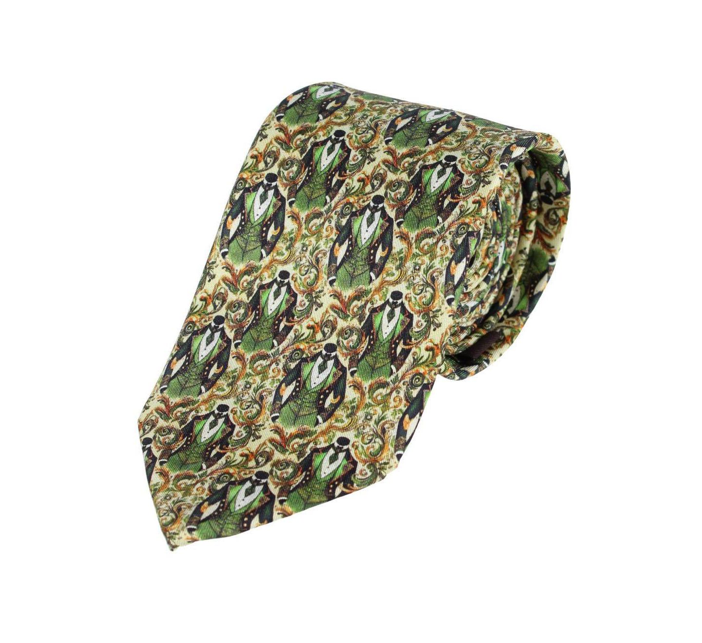 Мужские галстуки TRAFALGAR Shall We Dance Silk Novelty Necktie, цвет: Зелёный — фото 1