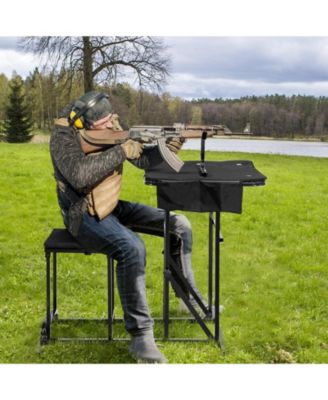 Foldable Shooting Bench with Adjustable Height Table