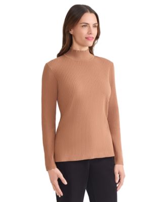 Women's Sutton Ribbed Mock-Neck Long-Sleeve Sweater
