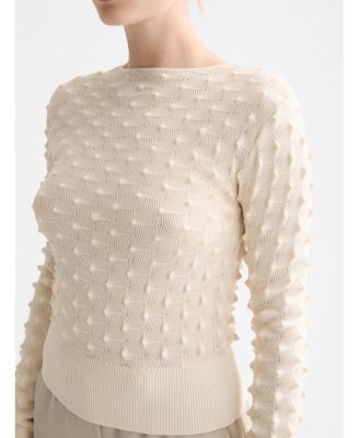 Women's Slash neck textured stitch pullover