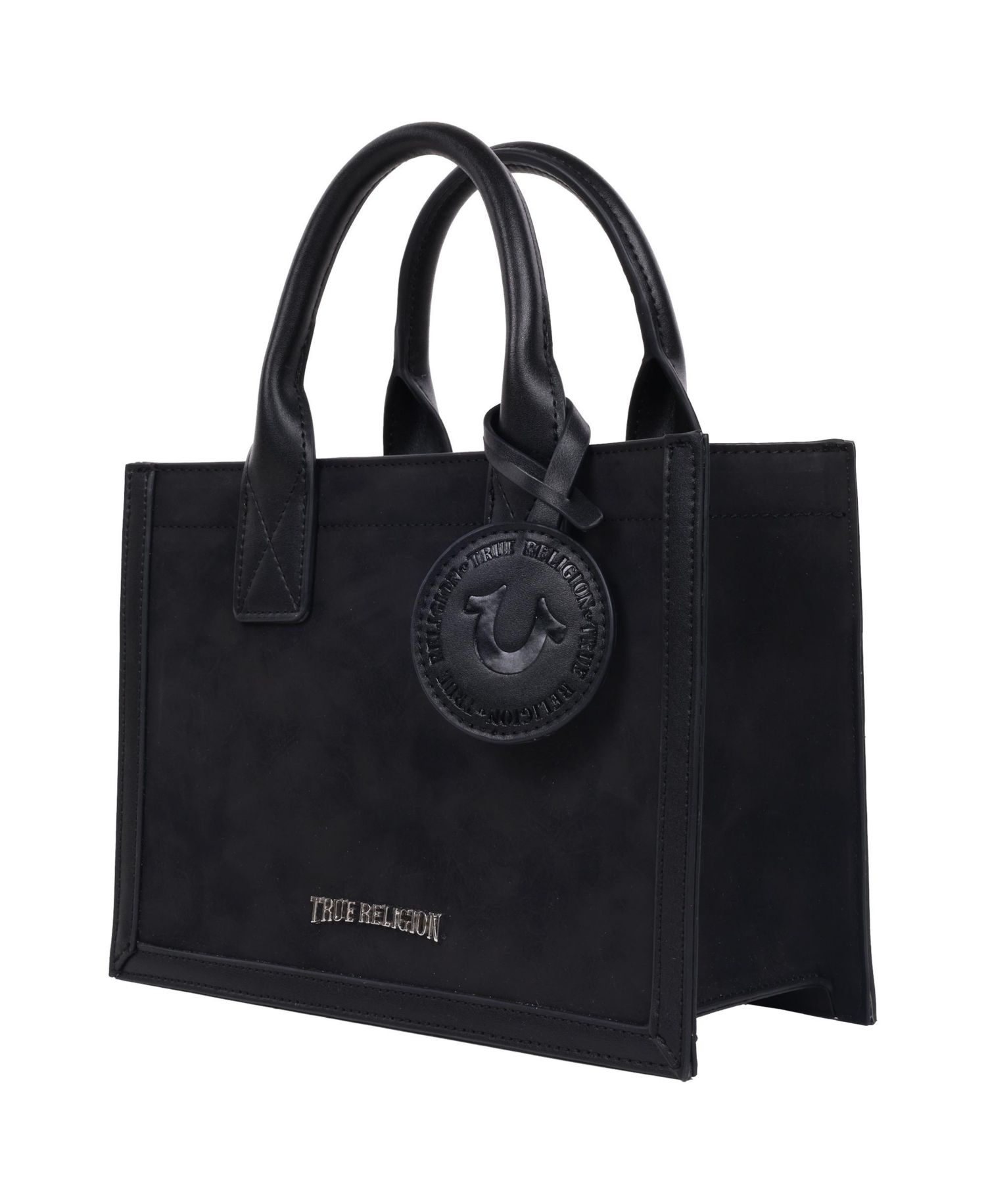 Suede PU Box Tote with Logo Tag