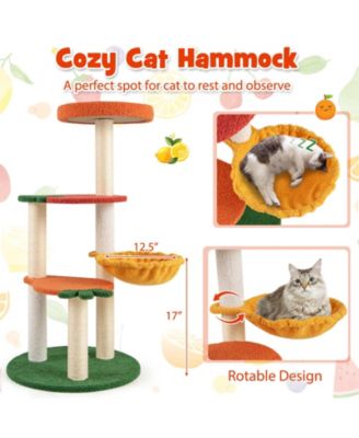 Multi-level Cat Tree Cute Fruit World Cat Tower w/ Fruit-shaped Platforms