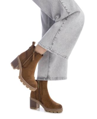 Women's Side Zipper Suede Booties Refresh Collection By XTI
