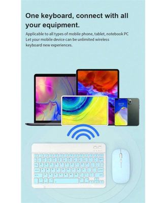 Portable Wireless Keyboard And Mouse Combination,Ultra-Thin Design, Rechargeable Battery, 550mAh,Compatible With Laptops, Ipads, Android, Silent Click