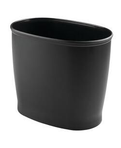 Oval 2.1 Gallon / 8 Liter Plastic Trash Can, Black, Made in USA