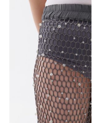 Women's Shimmering Threaded Mesh Pants