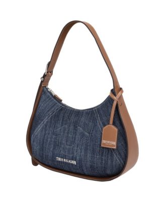 Denim Raised Horseshoe Hobo