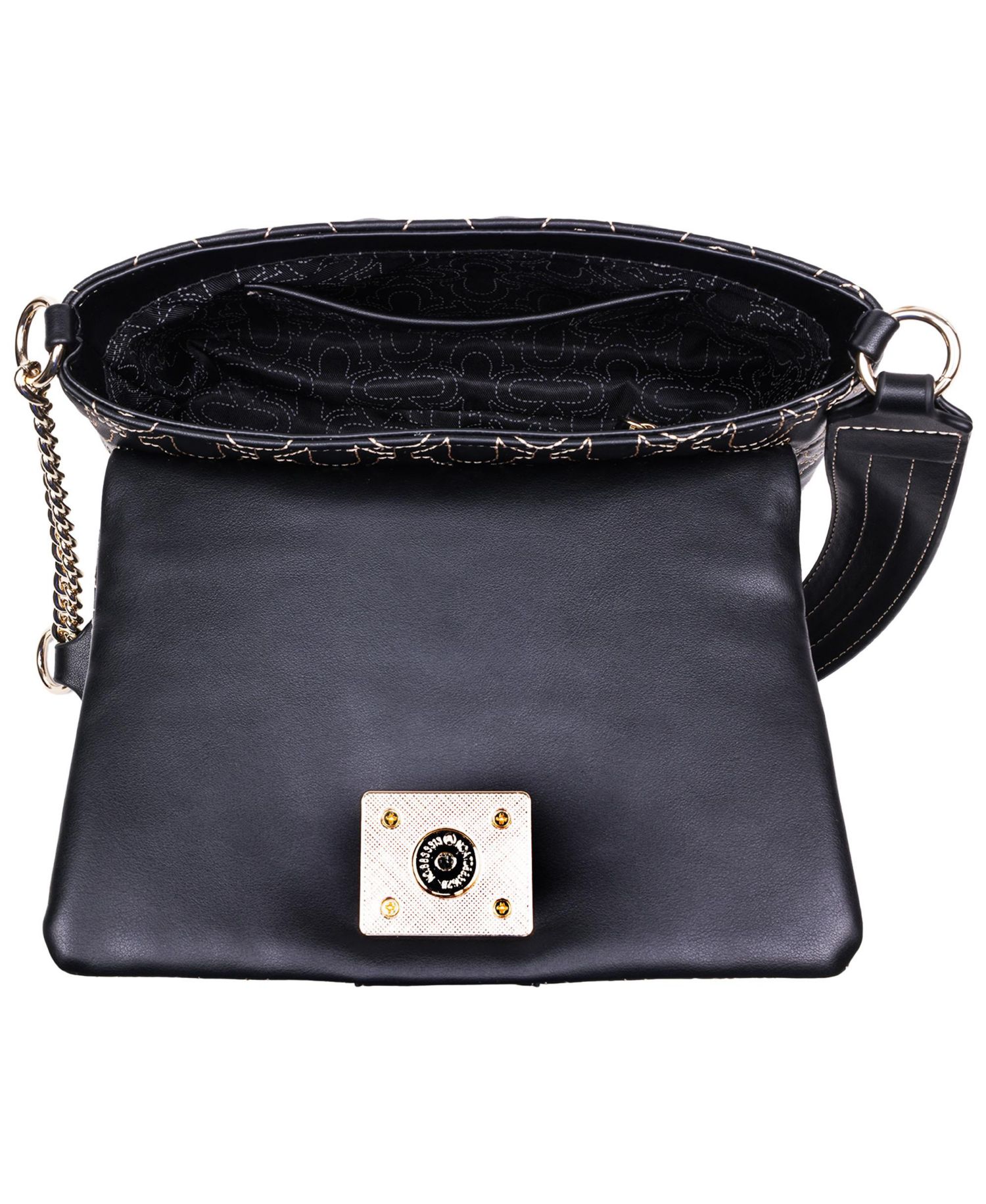 Horseshoe Quilt Logo Plaque Flap Shoulder Bag