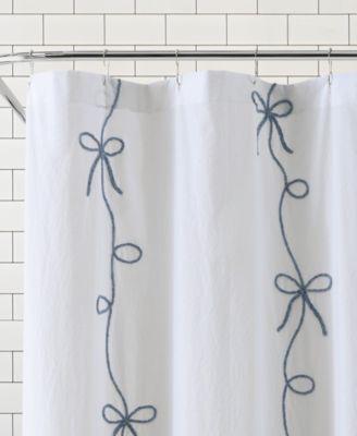 Sasha Bows Cotton Shower Curtain, 72" x 72"