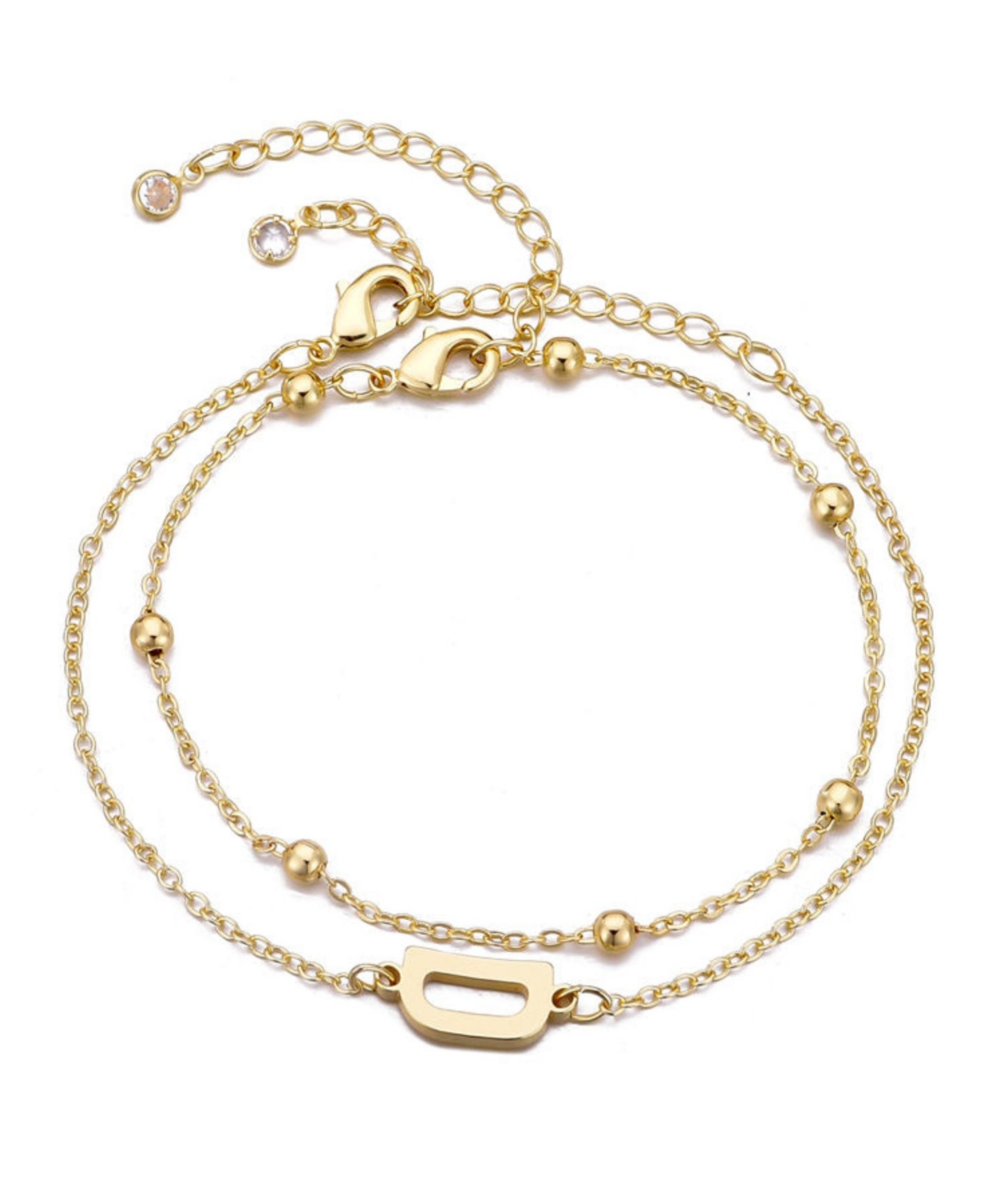 Adornia 14k Gold Plated Initial Bracelet Set In Gold