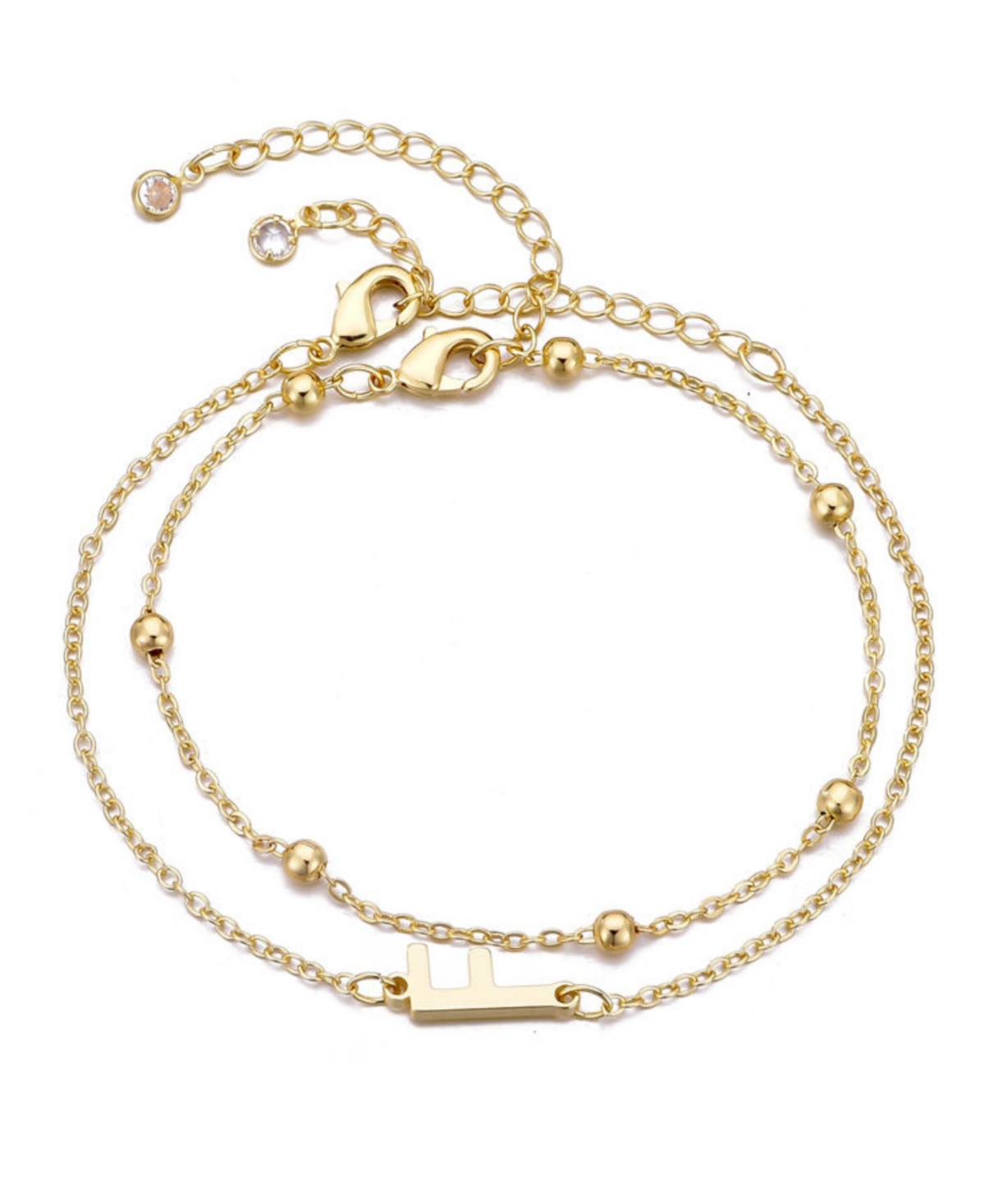 Adornia Gold Initial Bracelet Set In Gold
